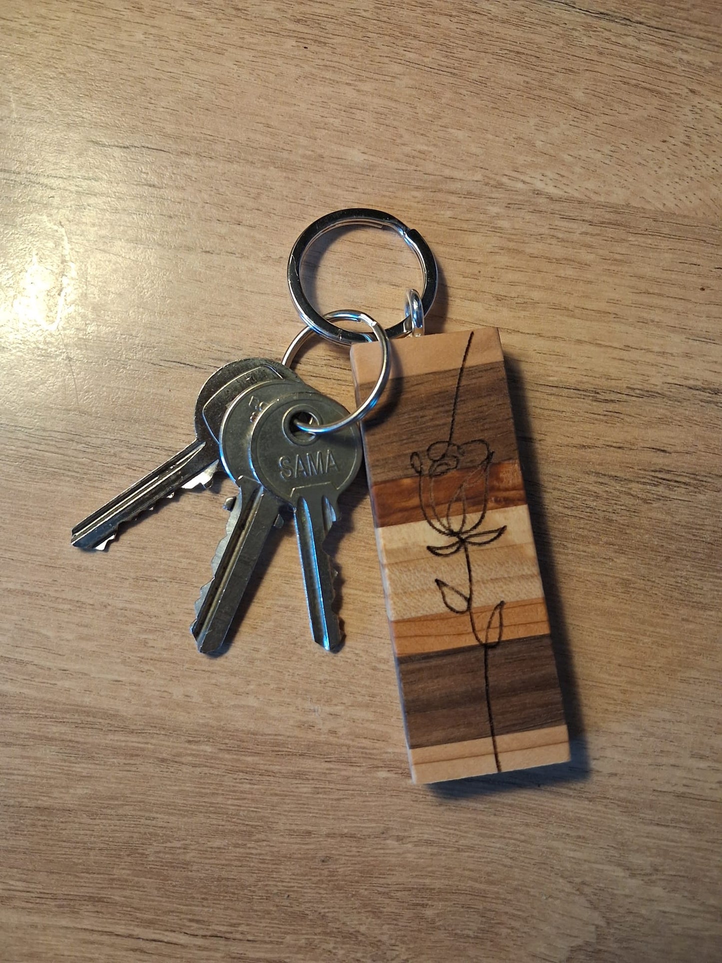 porte clef en bois