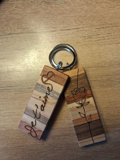 porte clef en bois